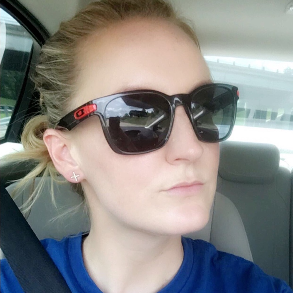 Oakley garage band. Worn. Few scratches.